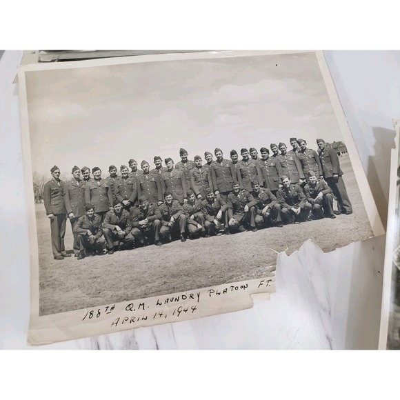 WW2 US Army Soldiers Tanks Artillery 1944 188th Quartermaster Laundry Platoon - Picture 7 of 16